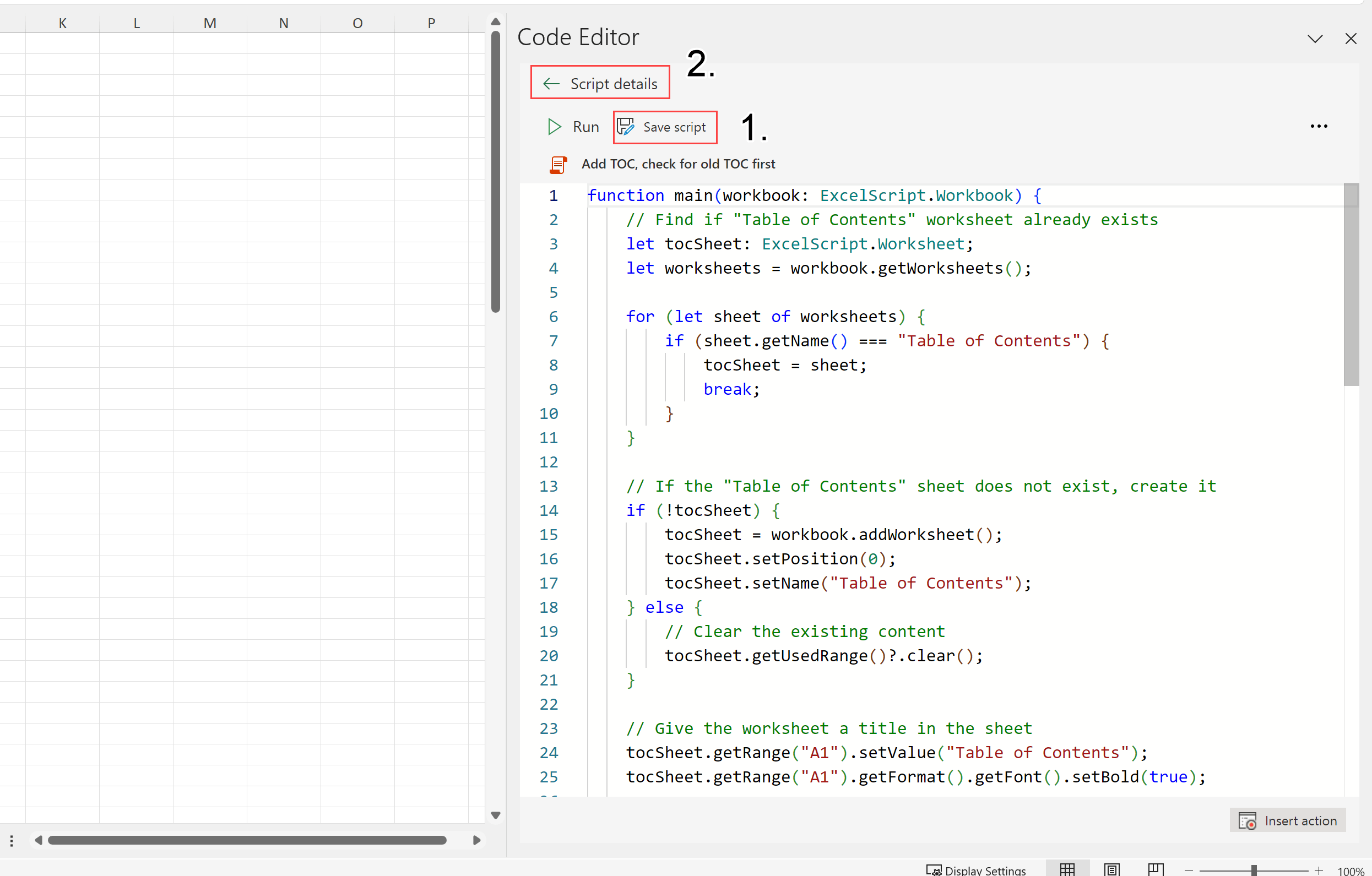 Escenarios de uso de Office Scripts en Excel Escenarios de uso de Office Scripts en Excel