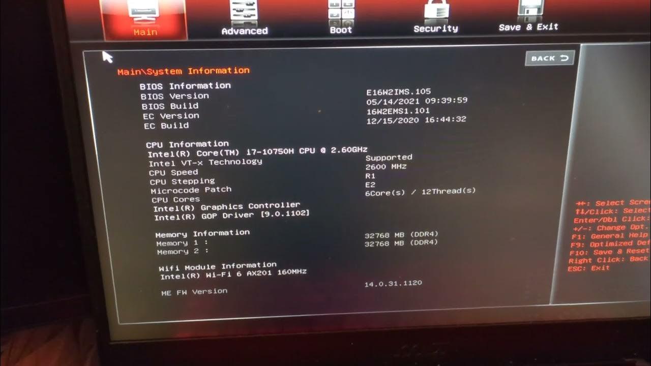 Firmware EC en placa base