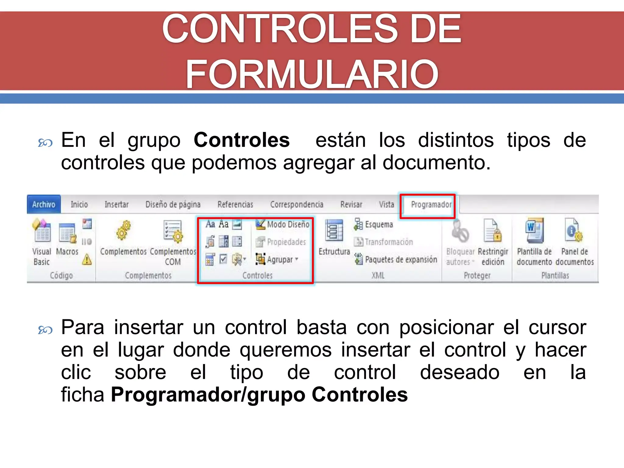 Ejemplos de controles de contenido Ejemplos de controles de contenido