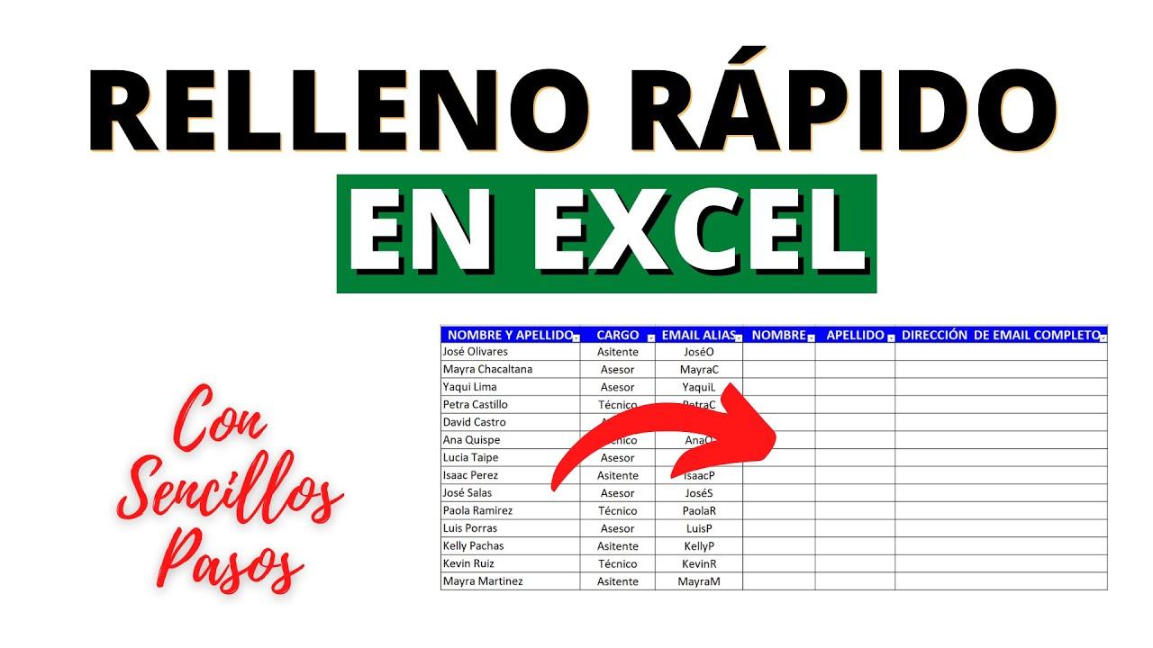Función Flash Fill en Excel