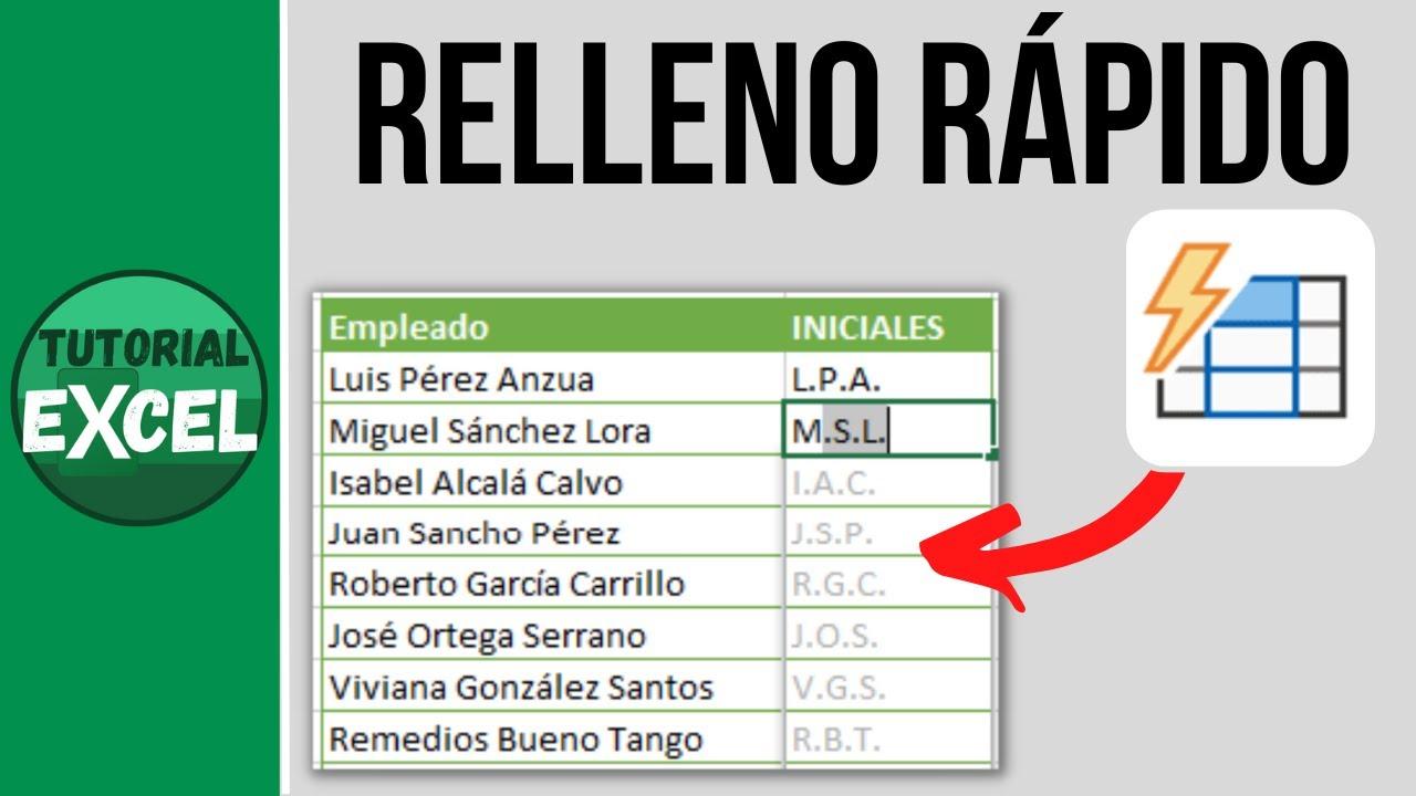 Relleno rápido en Excel