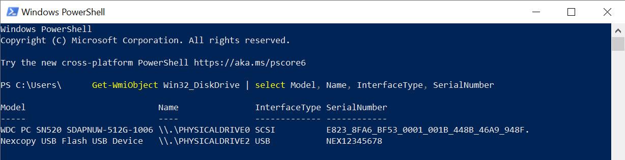 saber el USB ID de hardware desde PowerShell
