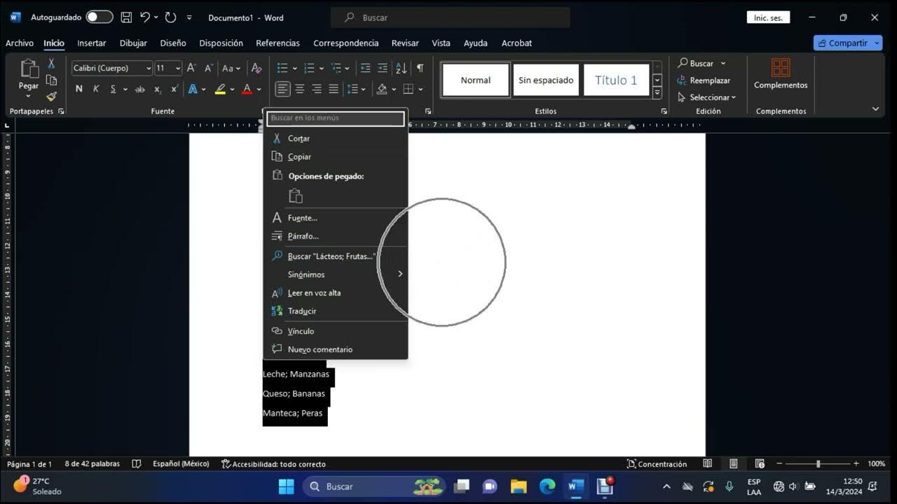 ejemplo de tabla accesible en Word