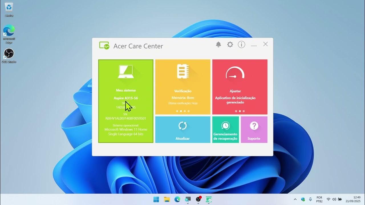 Tutorial Acer Care Center en Windows 11