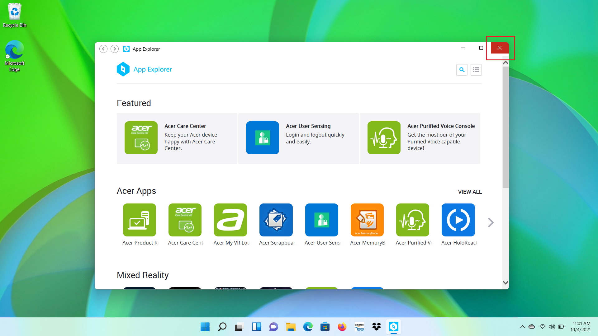Semak versi Pusat Penjagaan Acer