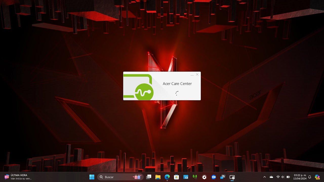 Antara muka Windows 11 Pusat Penjagaan Acer