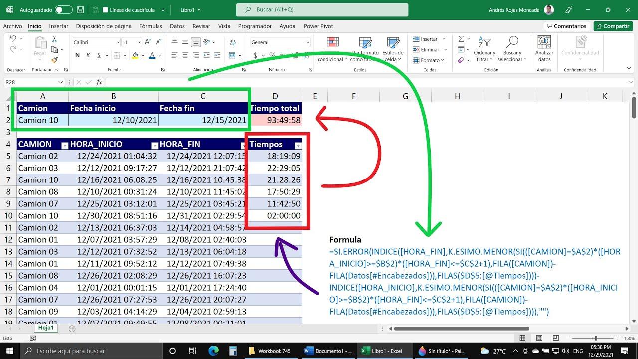 Fórmulas matriciales dinámicas en Excel