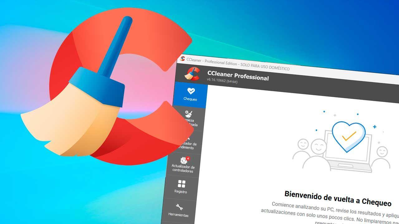 Opciones de mantenimiento en CCleaner Opciones de mantenimiento en CCleaner