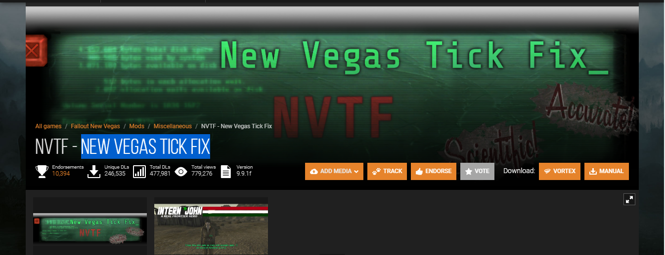 NVTF y mods de rendimiento para Fallout New Vegas