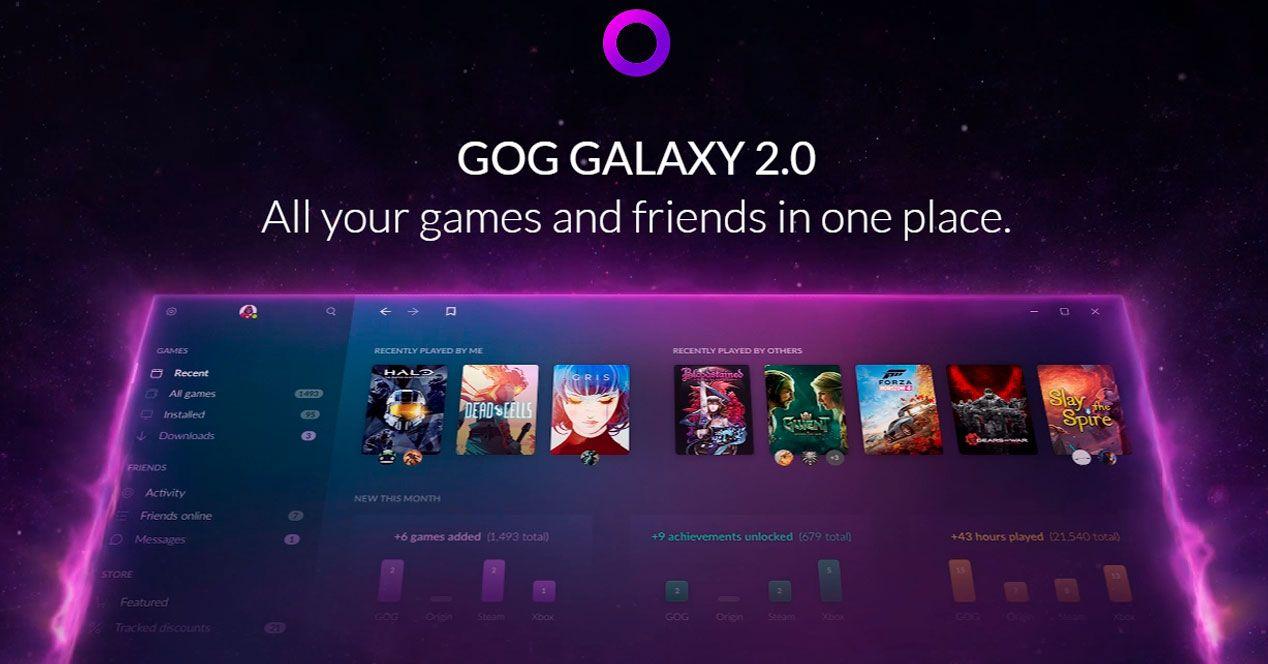 Interfaz de GOG Galaxy