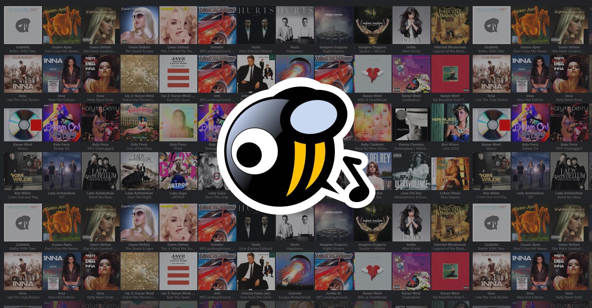 Interfaz de MusicBee para gestionar música