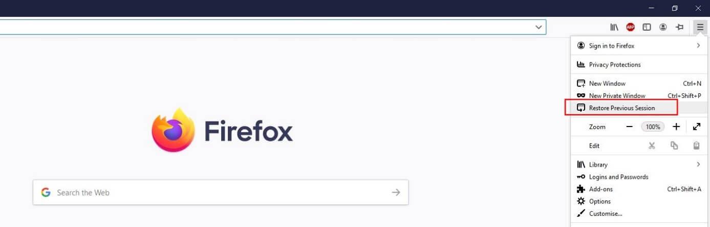 Recuperar sesiones y datos perdidos en Firefox