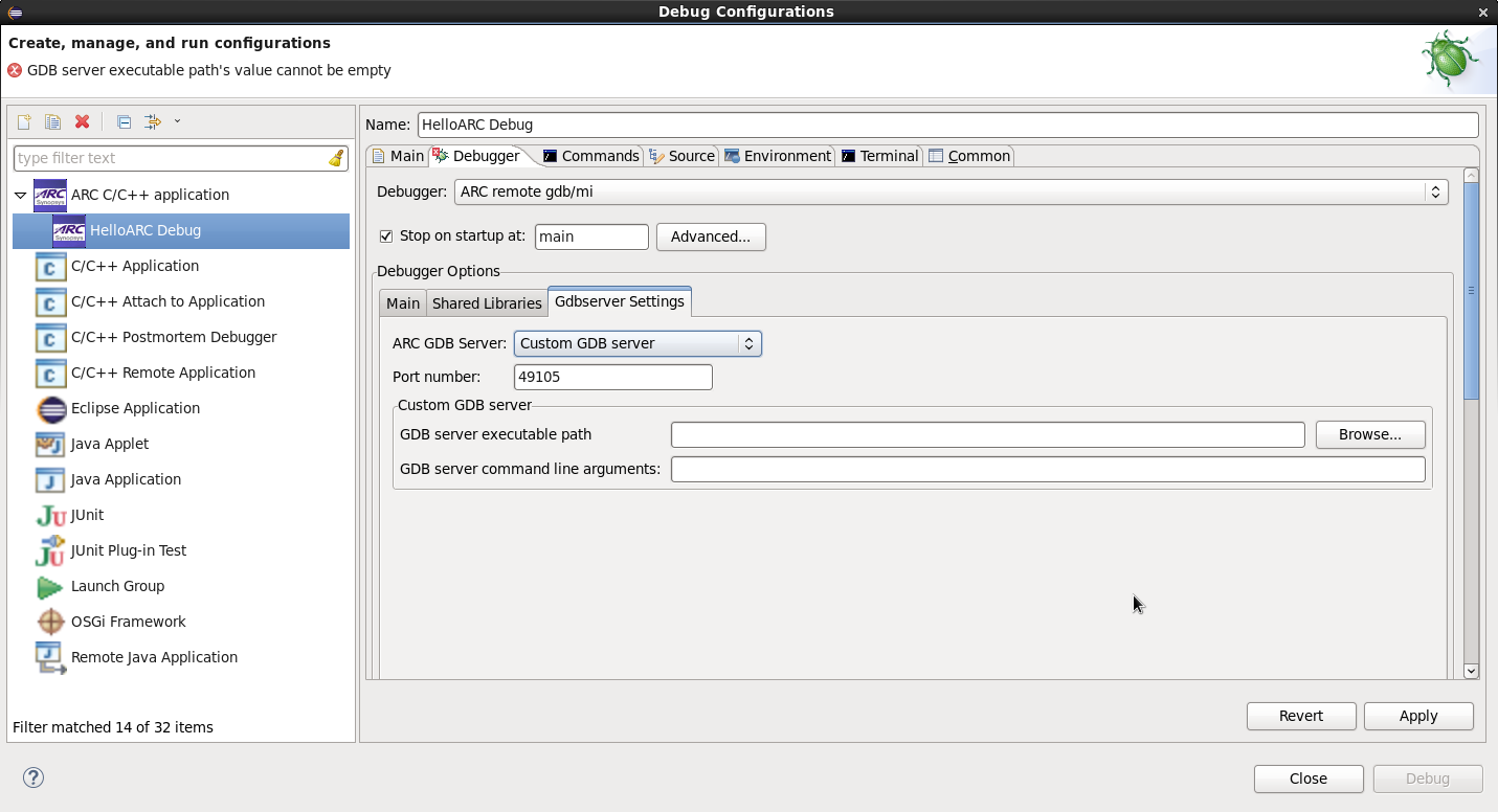 Depuración remota con gdbserver