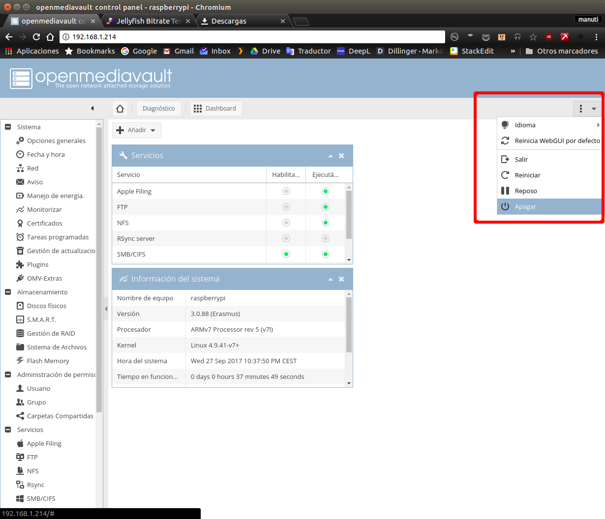 Servidor NAS casero con OpenMediaVault