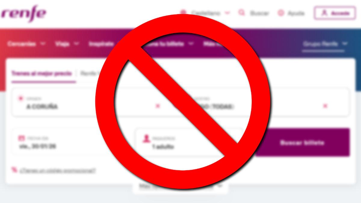 Incidencia técnica venta de billetes Renfe