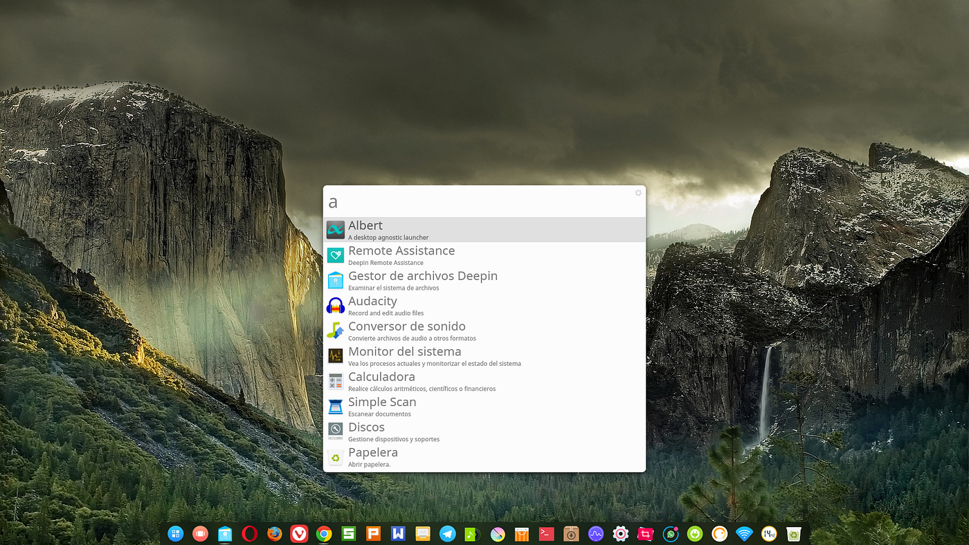 Uso de Albert Launcher en el escritorio Linux