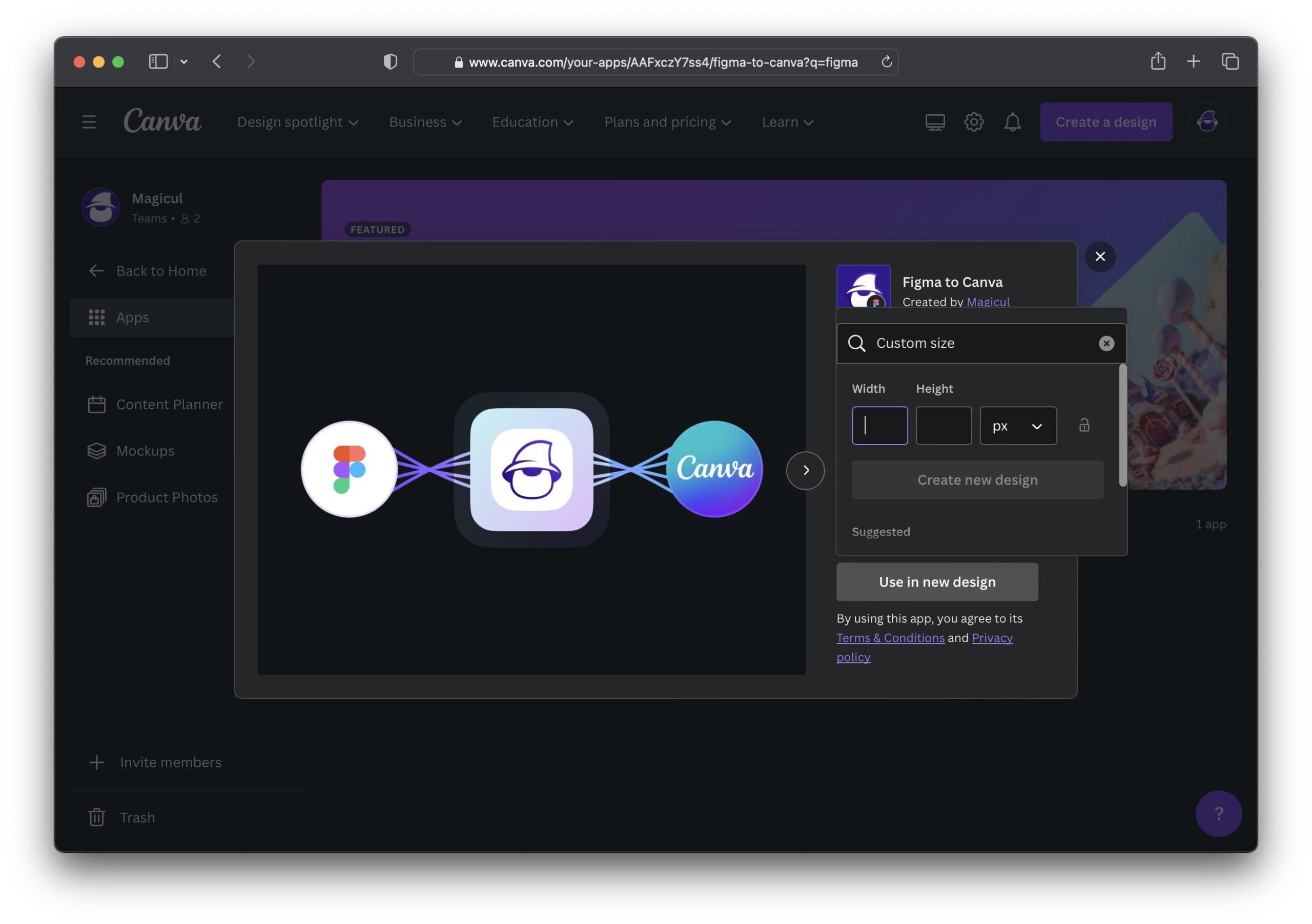 Importeer assets in Canva