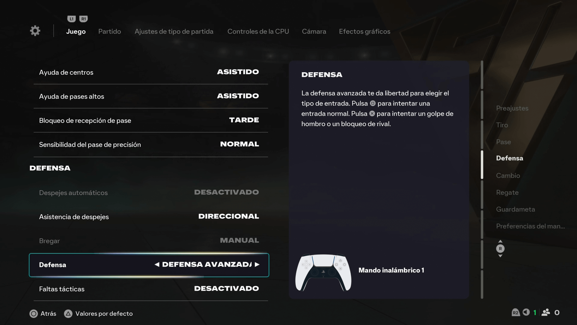 configuracion de controles en EA Sports FC