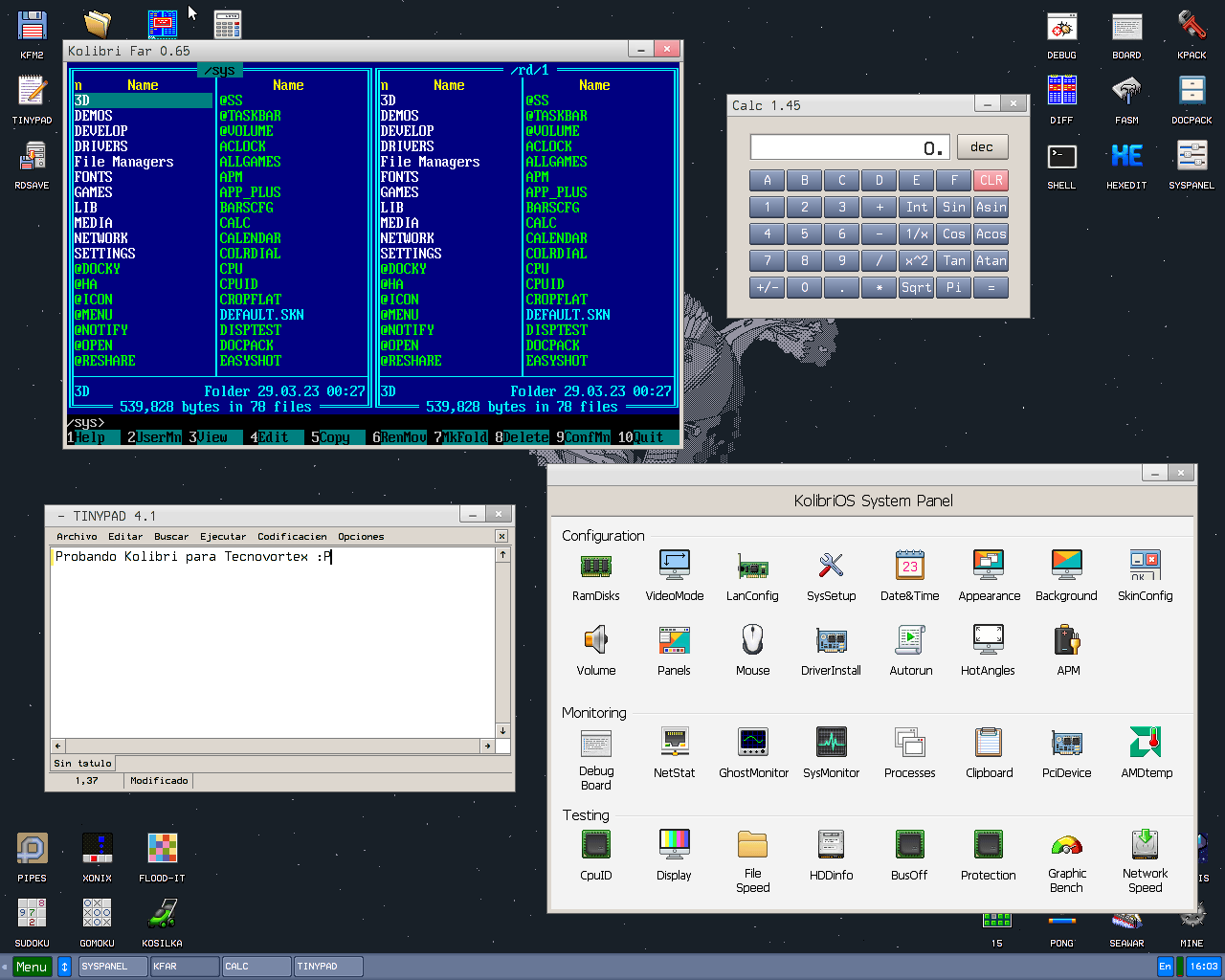 Sistema operativo KolibriOS Sistema operativo KolibriOS