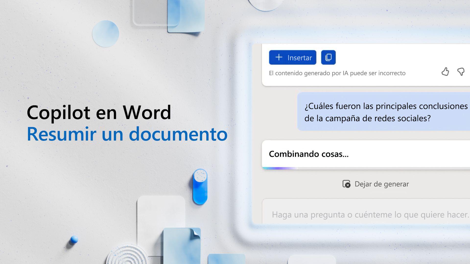 Configuración y uso de Copilot en Word