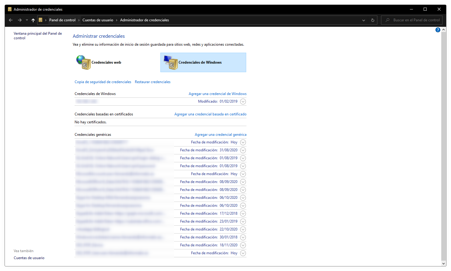 Tipos de credenciales en Windows Tipos de credenciales en Windows