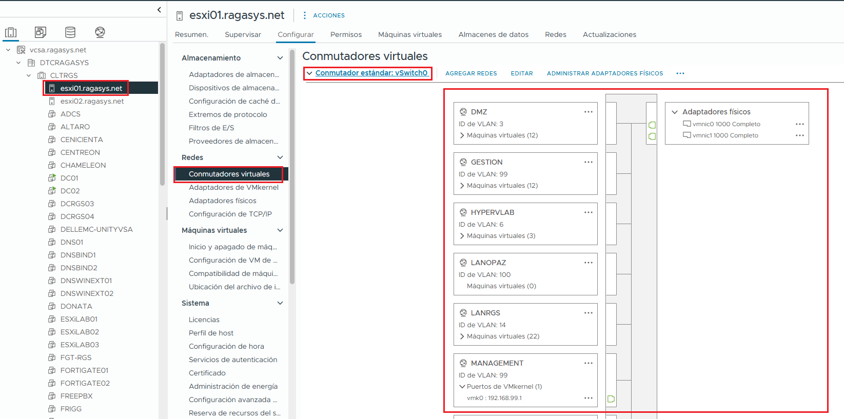 Ejemplo de configuración VLAN y NIC Teaming Ejemplo de configuración VLAN y NIC Teaming