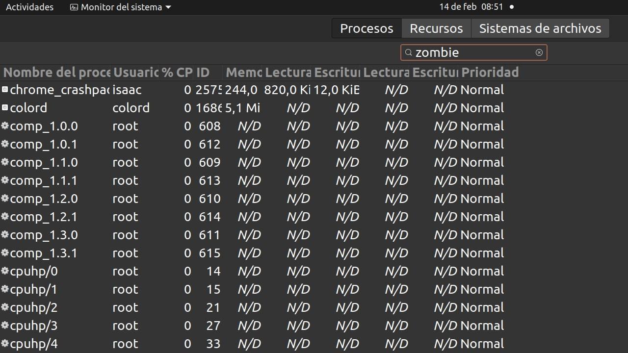 detectar procesos zombie con ps y top