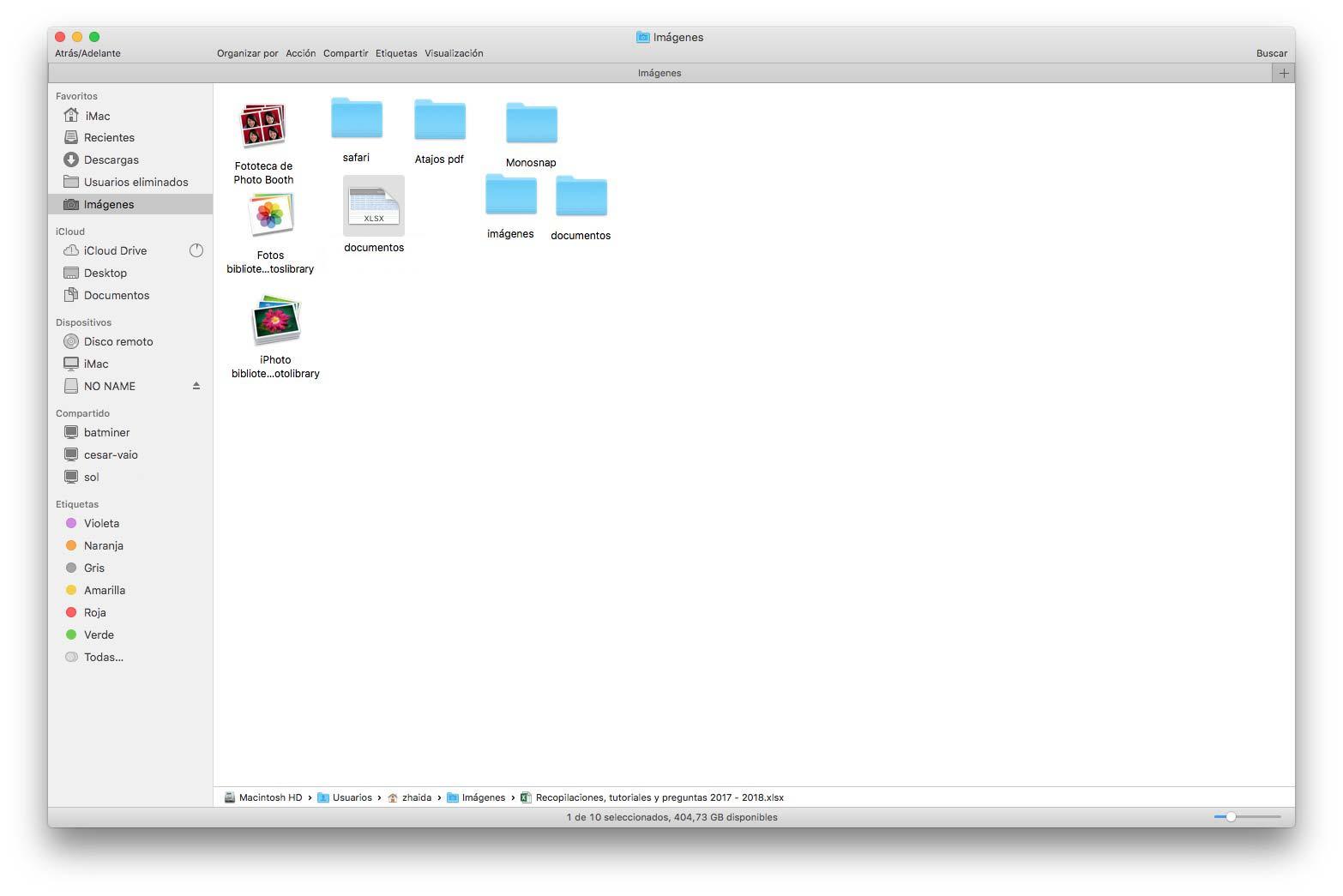 Uso del Finder en macOS