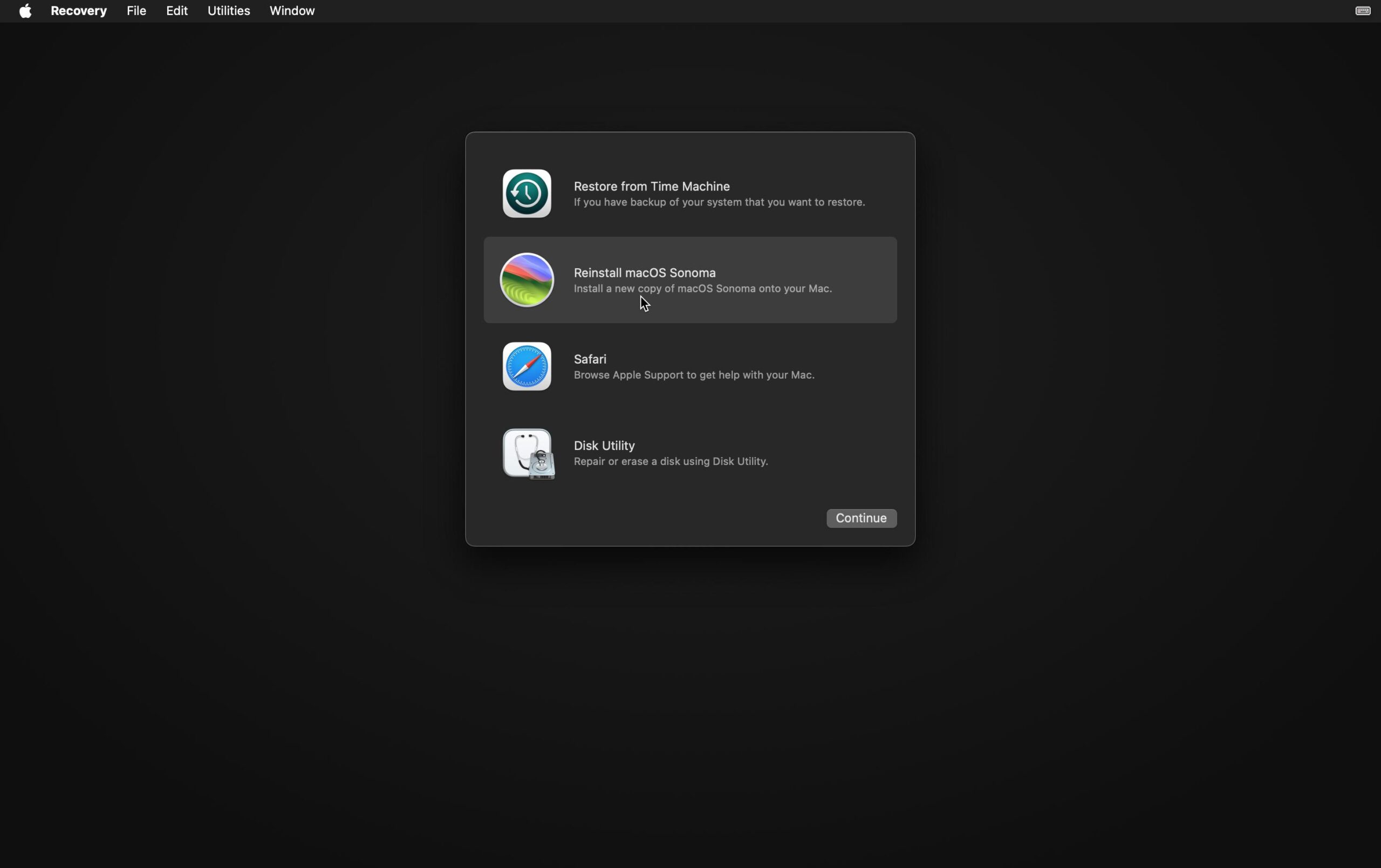Utilidades de recuperación en macOS