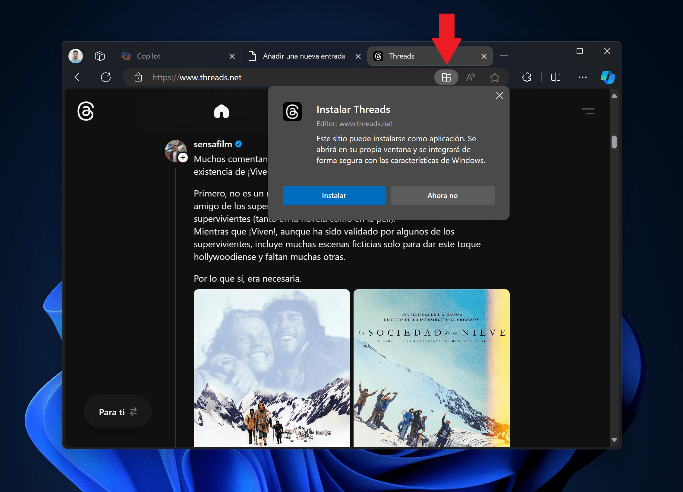 Configuración de Threads en Windows 11 Configuración de Threads en Windows 11