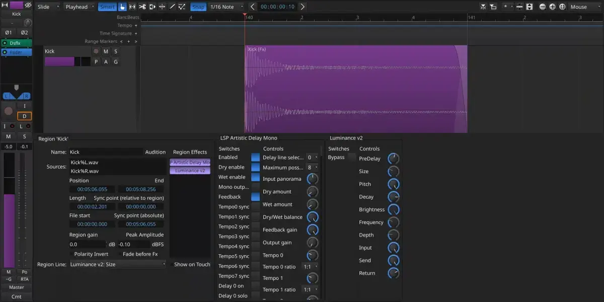 Grabación por clips en Ardour 9 Grabación por clips en Ardour 9