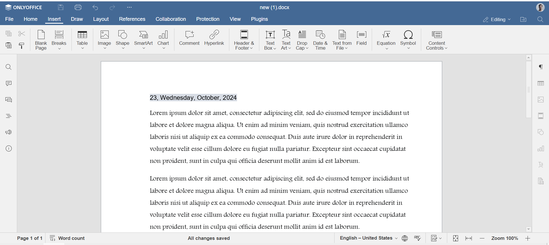 Campos de fecha y hora en Word