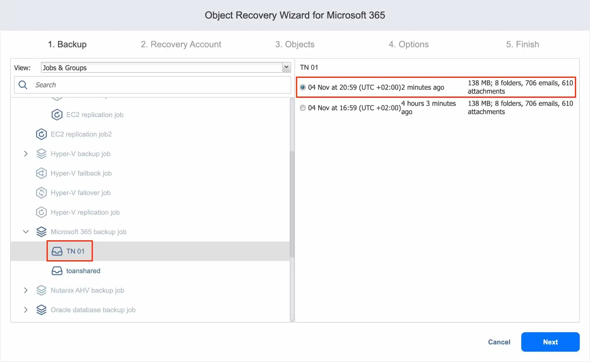 Componentes que se restauran al recuperar un grupo Componentes que se restauran al recuperar un grupo