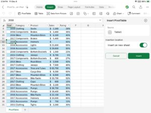 resumir grandes conjuntos de datos con tablas dinámicas en office