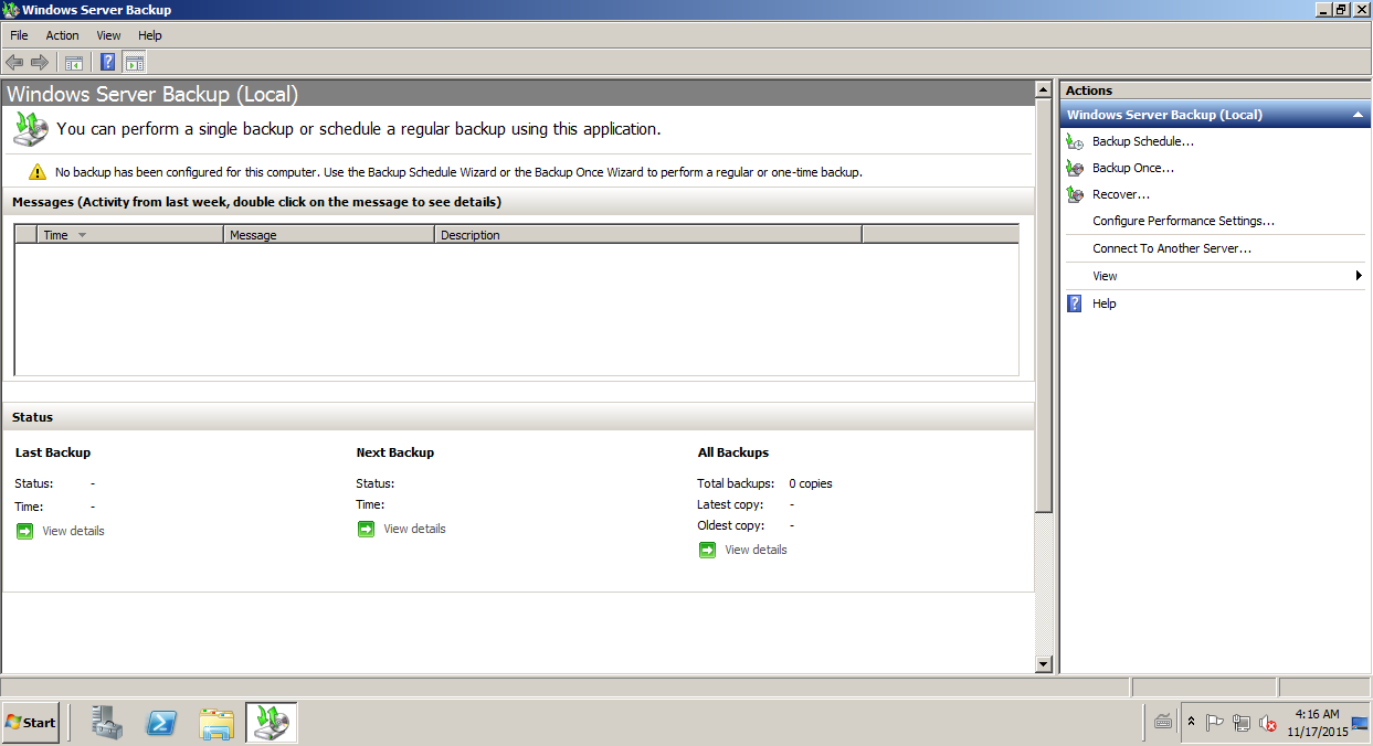 Uso avanzado de WBAdmin Uso avanzado de WBAdmin