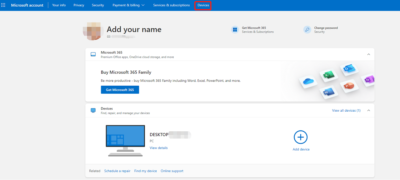 Opciones para localizar clave BitLocker