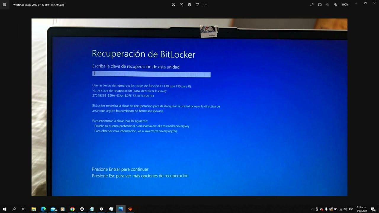 Clave de recuperacion BitLocker en cuenta Microsoft