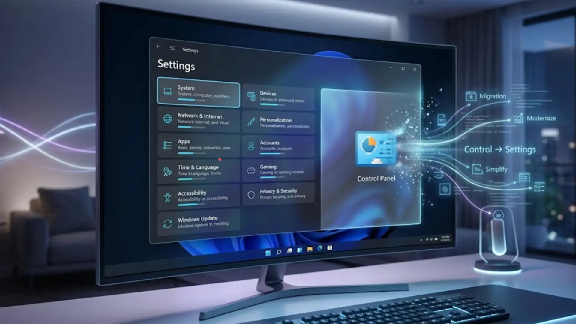 Configuración de Windows reemplaza al Panel de control Configuración moderna de Windows