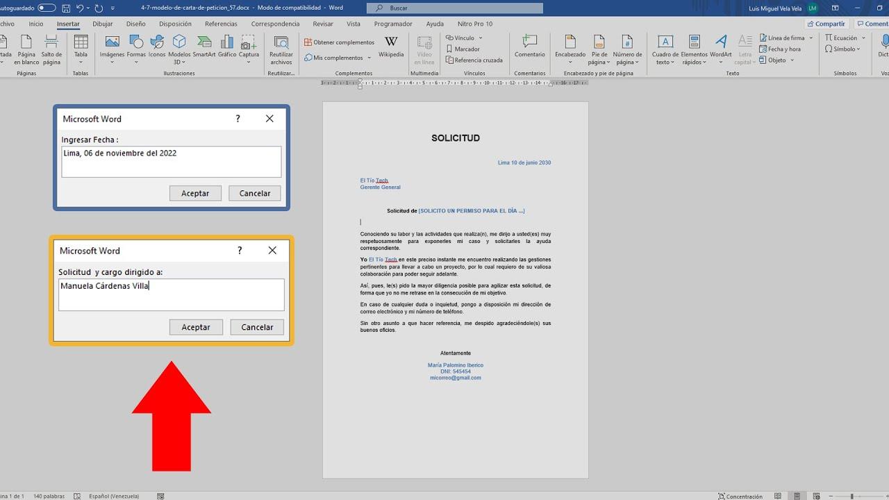Automatización de contratos en Word