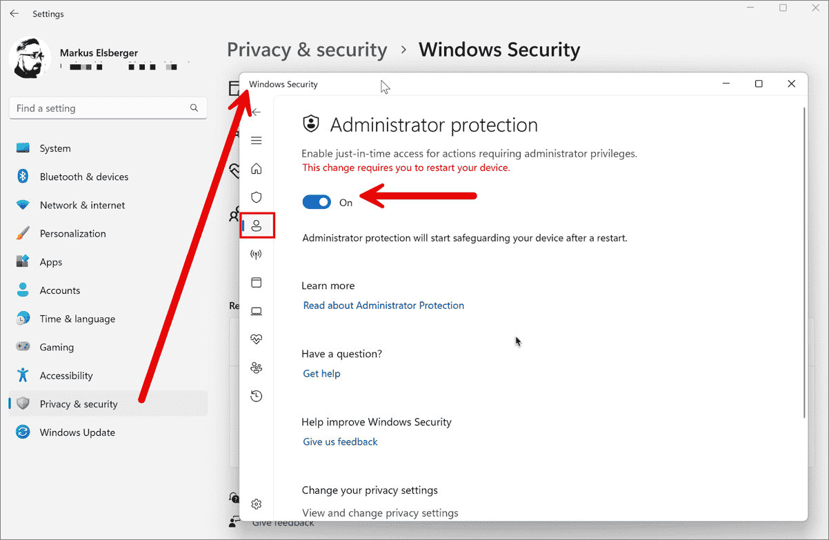 Configuración de administrador en Windows 11