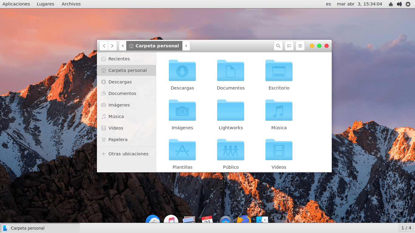 Escritorio Ubuntu con aspecto macOS