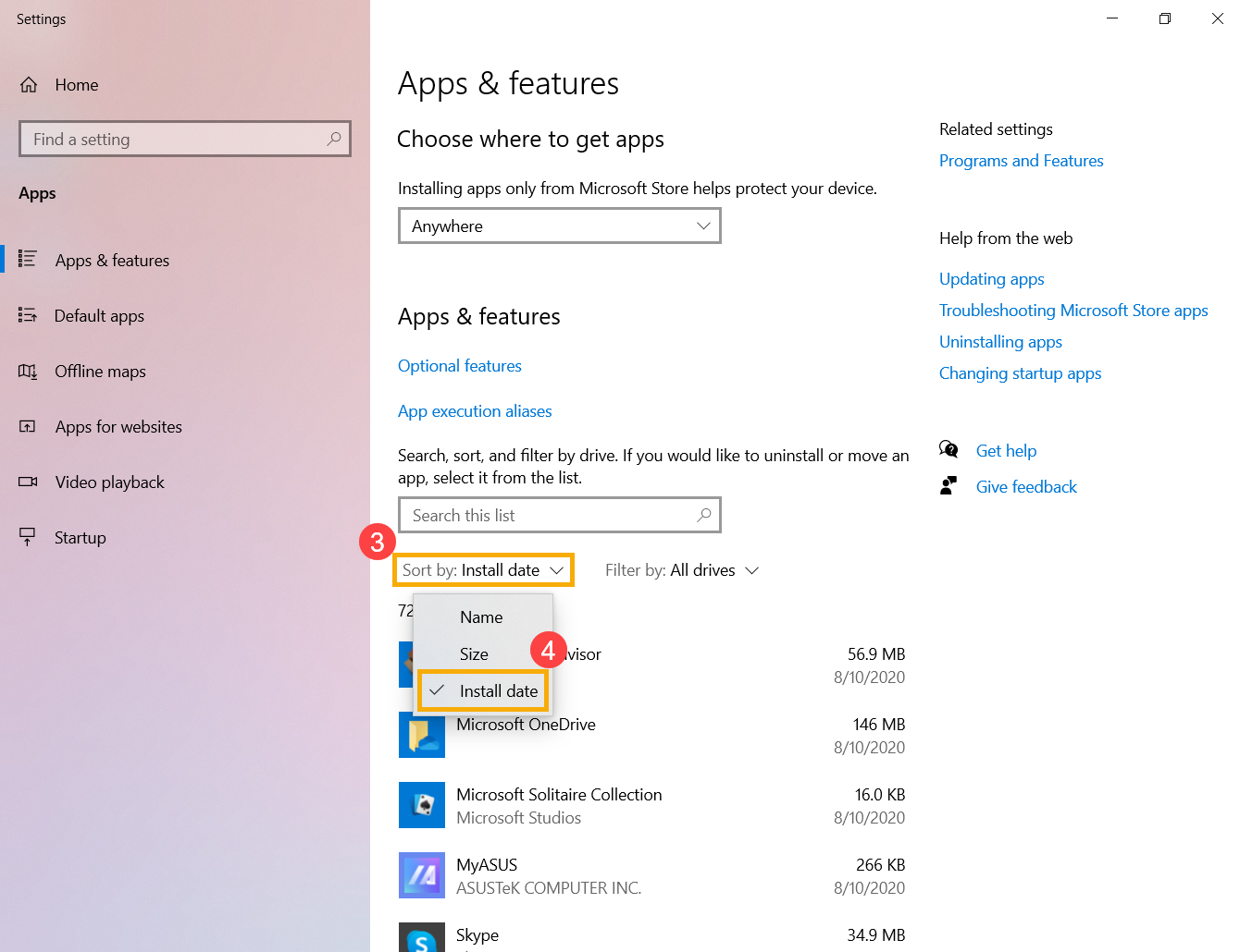 Métodos para listar apps en Windows 11