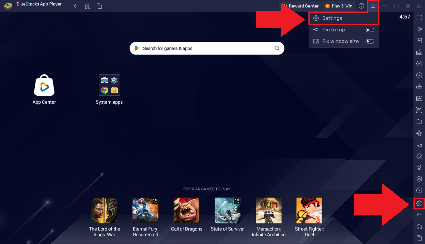 Configuración de FPS en BlueStacks 5