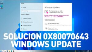 corregir error 0x80070643 windows
