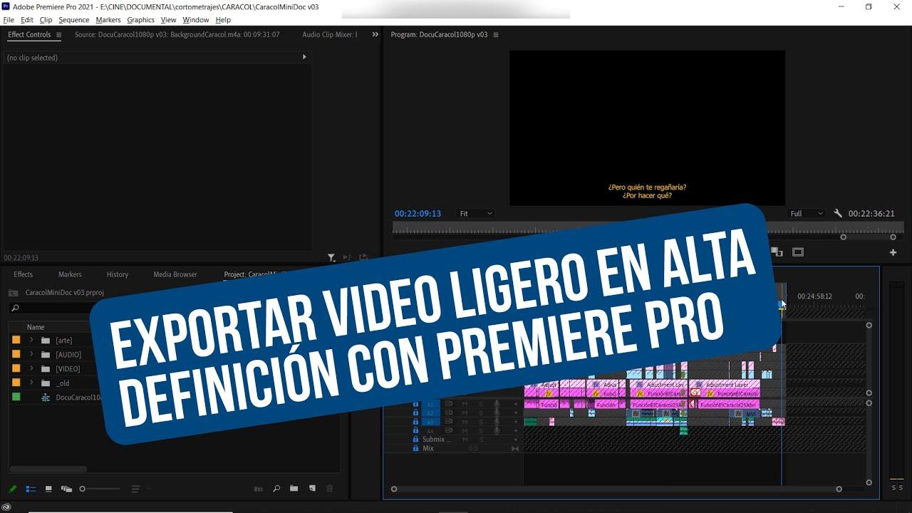 Configuración de bitrate en Adobe Premiere Pro