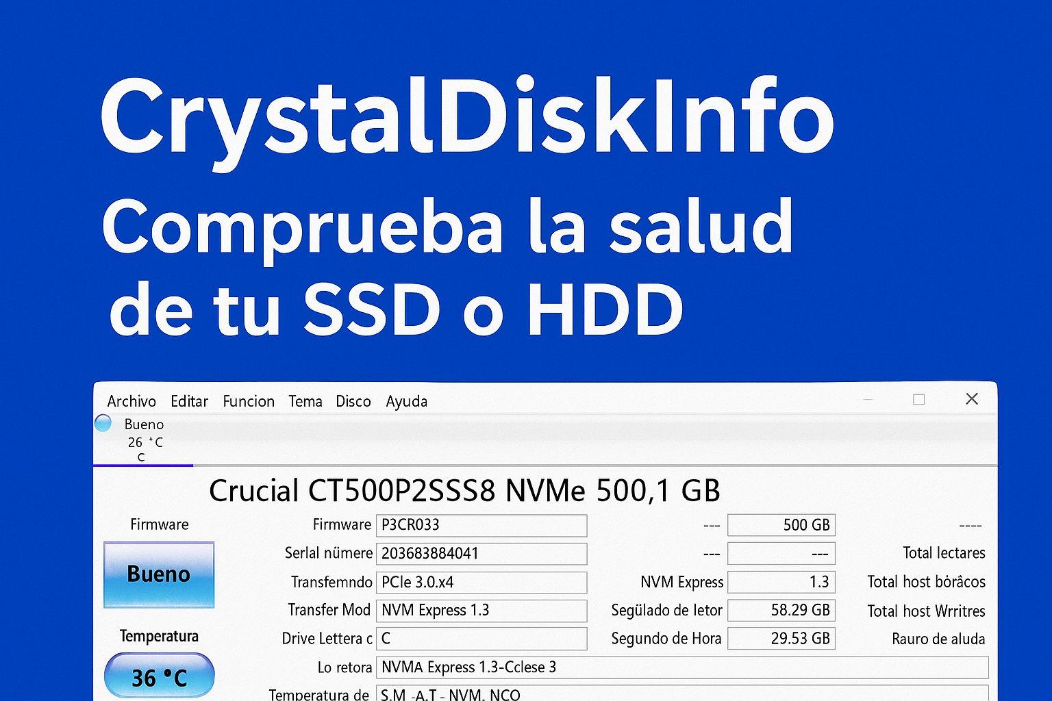 Interfaz CrystalDiskInfo SSD
