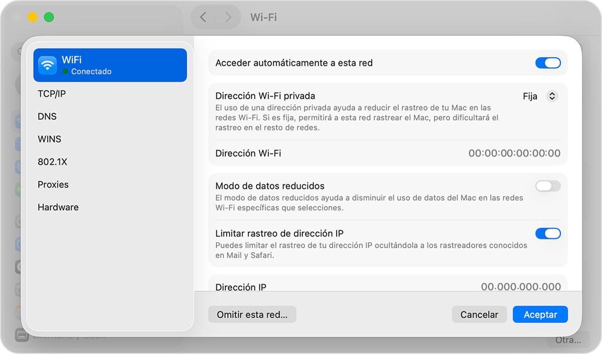 Configuración de Relay Privado de iCloud y firewall en macOS