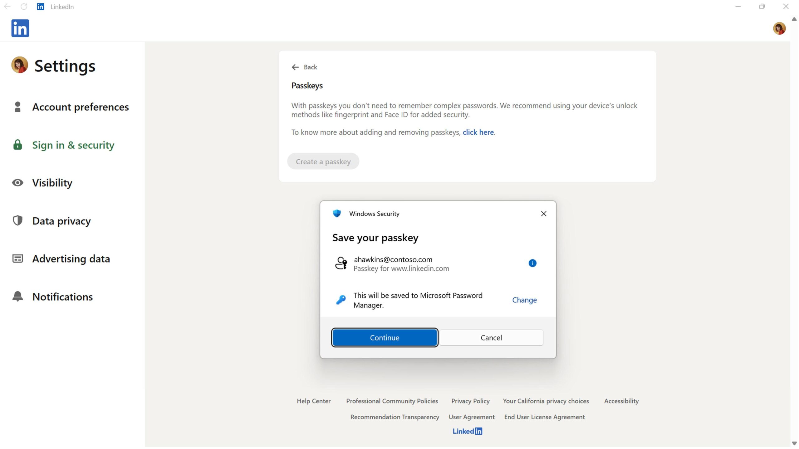 Passkeys y Windows Hello para apps y webs