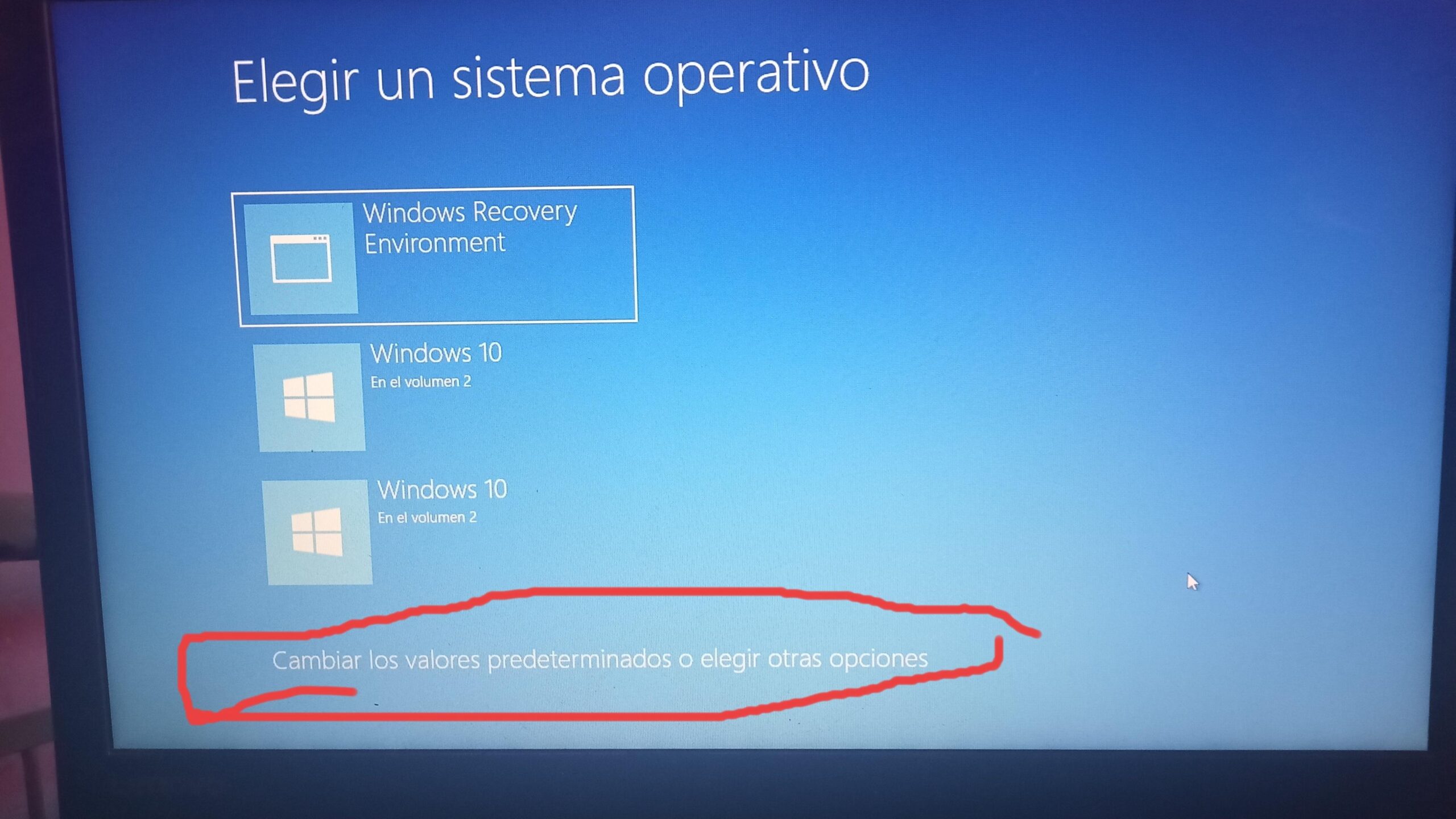 Configuración de WinRE en Windows