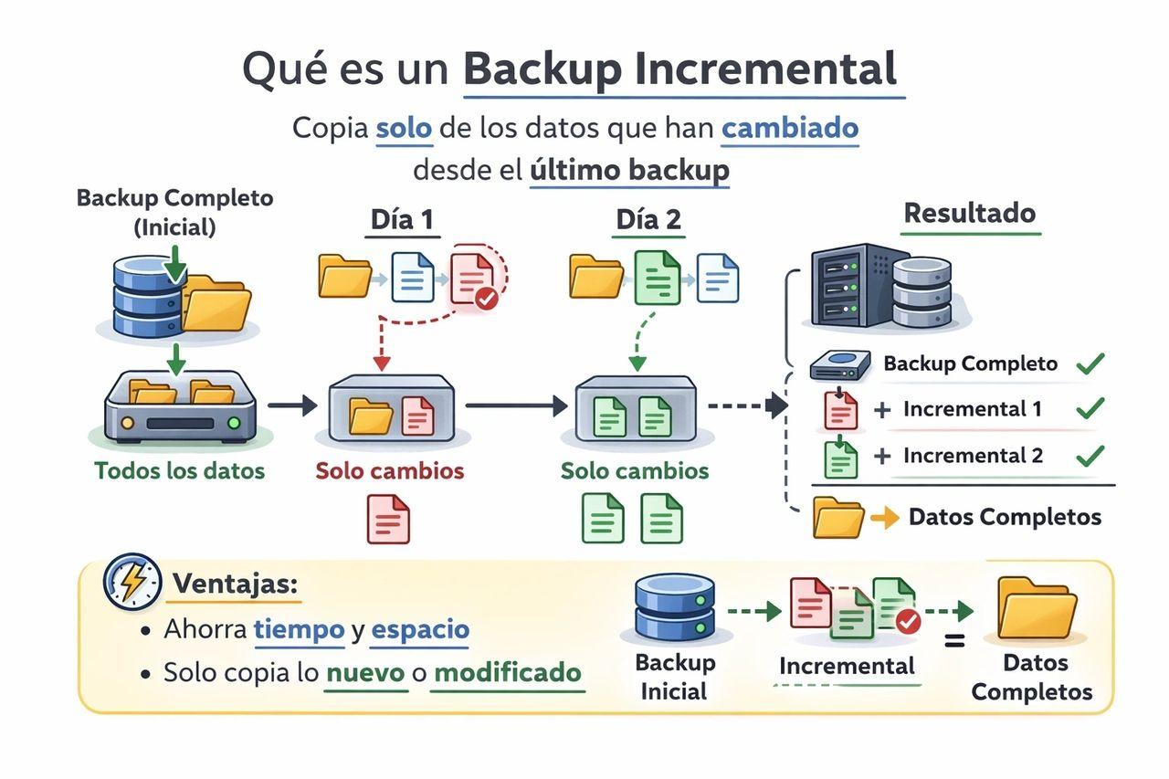 Copias de seguridad incrementales y diferenciales en Windows
